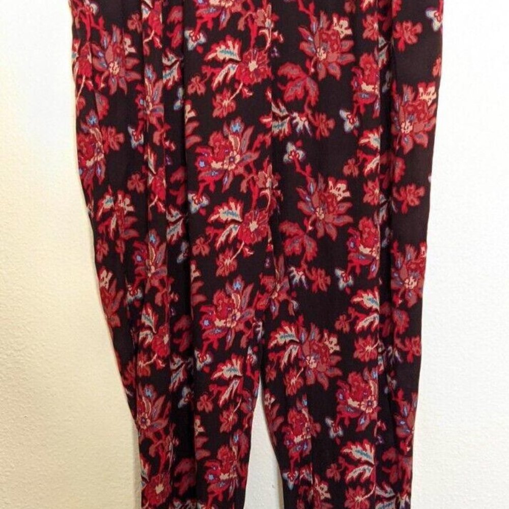 NEW Ecote Women’s Pants Size S Floral Harem Pull On Fall Leaf Pleated Ghaliya